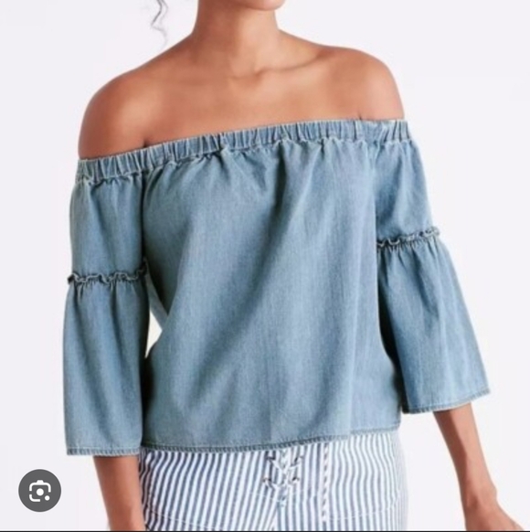 Madewell Pants - 356-Madewell Light Blue Denim Shorts